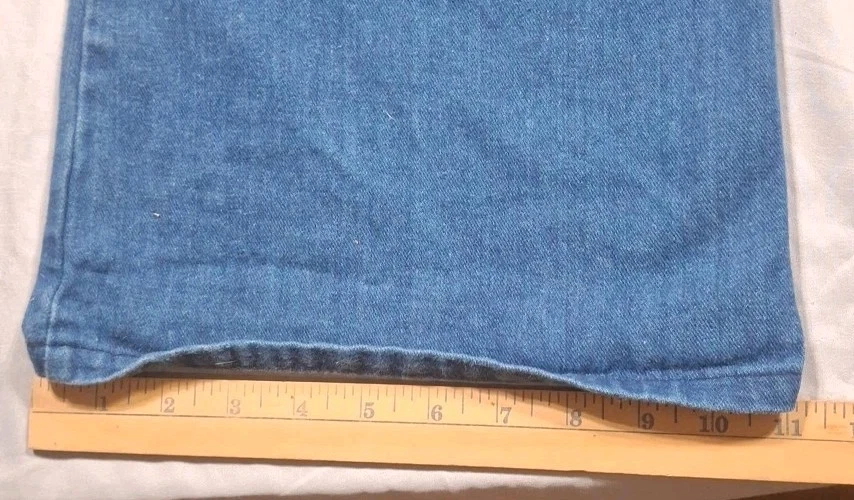 VTG 70's Faded Glory 4☆ By Appendagez Elastic Waist Bellbottom Jeans Jr. Size 32 - Image 2 of 4