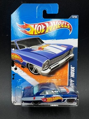 Hot Wheels 66 Chevy Nova Blue PR5 2010 HW Racing 4/10 #154 MIP