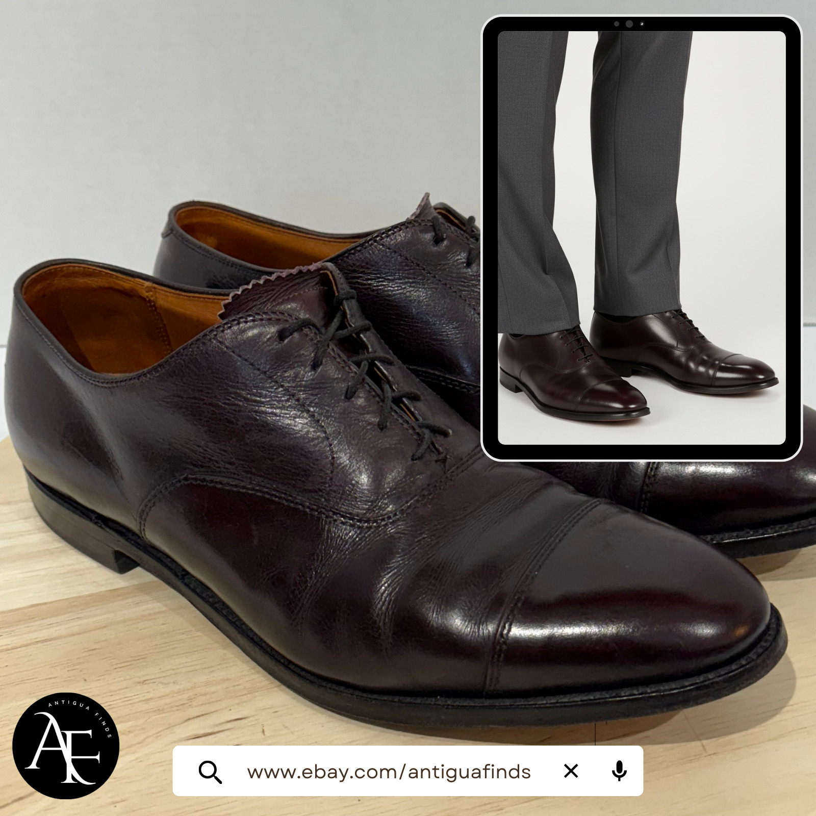 Alden 906 Burgundy Calfskin Straight Tip Bal