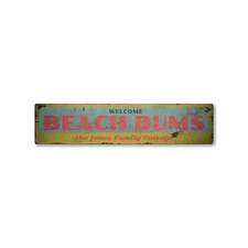 Beach Bums, Custom Family Cottage - Rustic Distressed Wood Sign