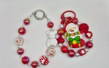 Set Of 2 Christmas Themed Phone Charms Bag Charm Key Chain