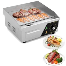 14" Commercial Electric Griddle 1500W Countertop Flat Top Grill Stainless Steel