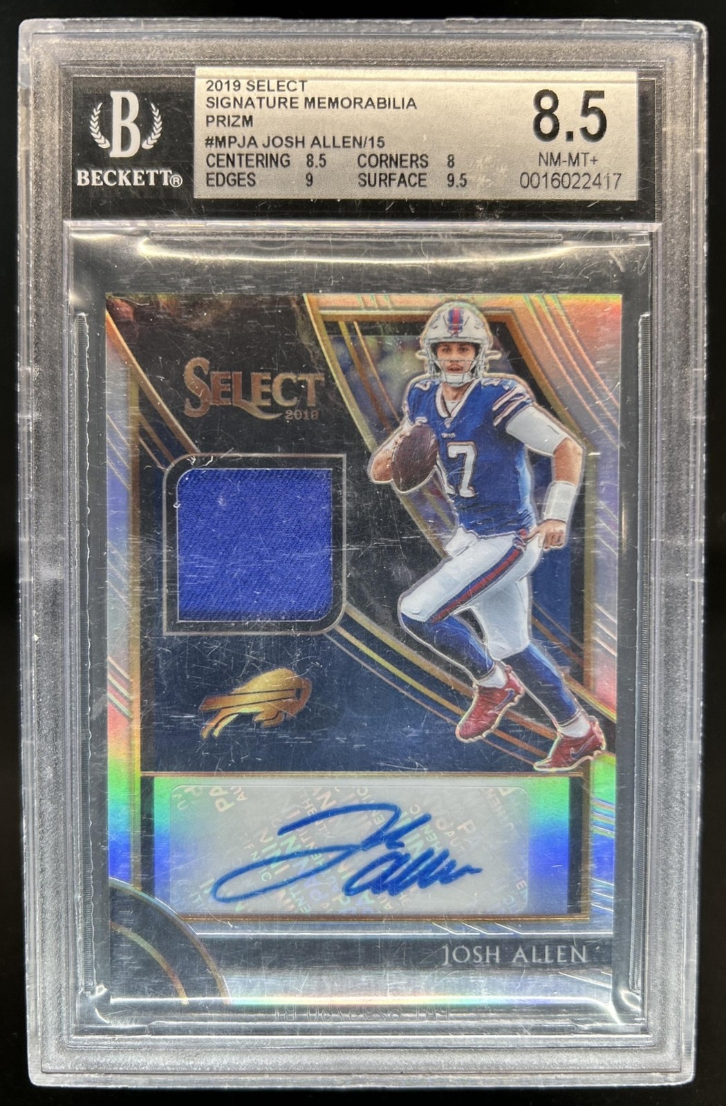 Josh Allen Panini Select Signature Memorabilia Prizm #MPJA Base
