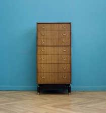 Mid Century Tola and Black Tallboy Chest of Drawers G Plan, 1960s #1704