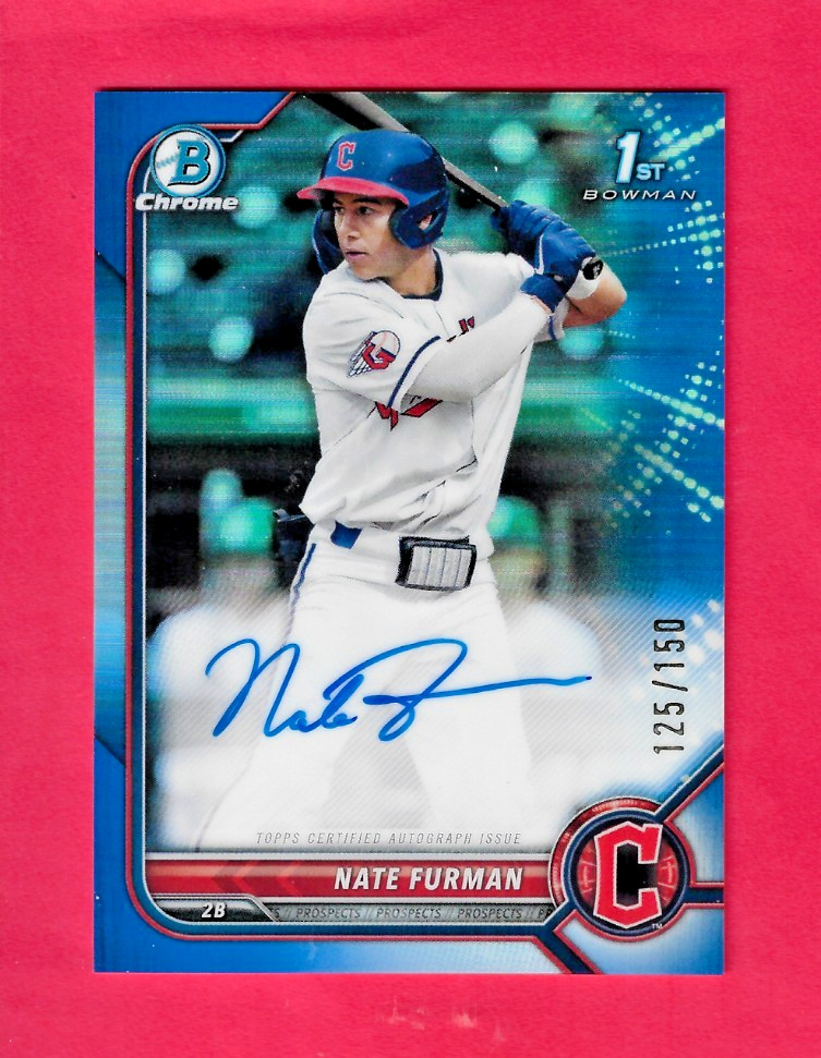 NATE FURMAN 2022 Topps 1st Bowman Draft Chrome Draft AUTO BLUE /150 BDC-182 Guar