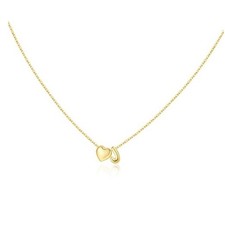 Christmas Gifts for Women Girls - 14K Gold Plated Heart Initial Necklaces for