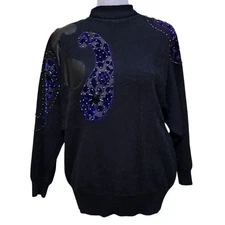 Vintage Andriano I. Fatigati Sweater Women's Size M Wool/Angora Abstract Artsy 