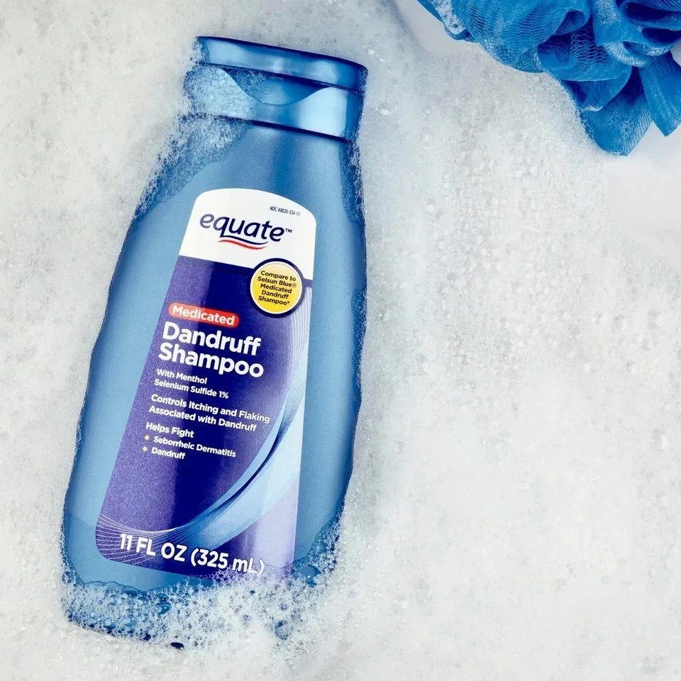 (PAQUETE DE 3) Champú para caspa medicado Equate con sulfuro de selenio 1%, 11 fl oz Foto 3 de 4