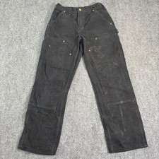 Carhartt Made in the USA Black Double Knee Work Pants