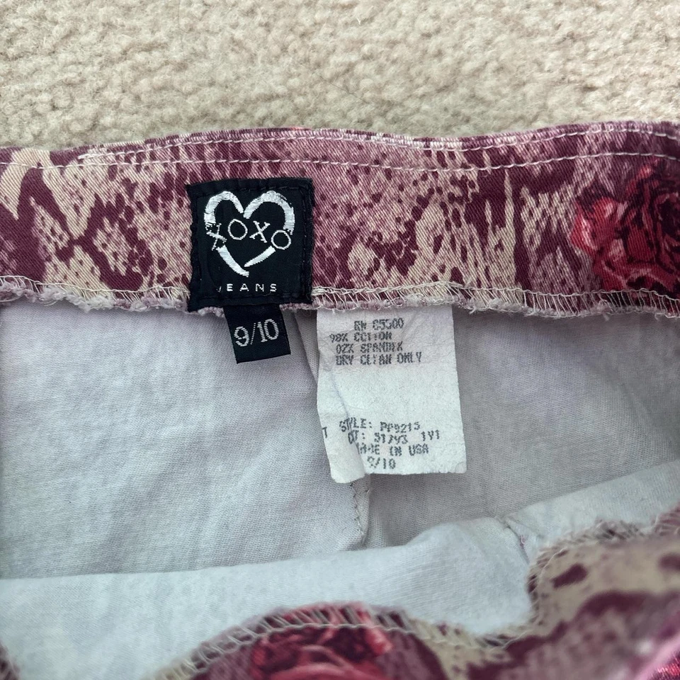 Y2K Snake Skin Mini Skirt Womens 9/10 Roses XOXO Pencil Skirt Cute Goth - Image 2 of 4