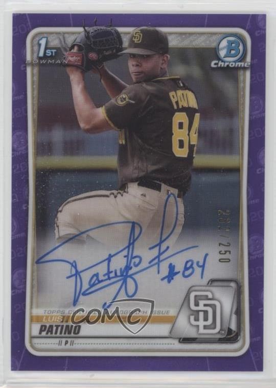 2020 Bowman Chrome Prospects Purple Refractor /250 Luis Patino #CPA-LP Auto 5j0