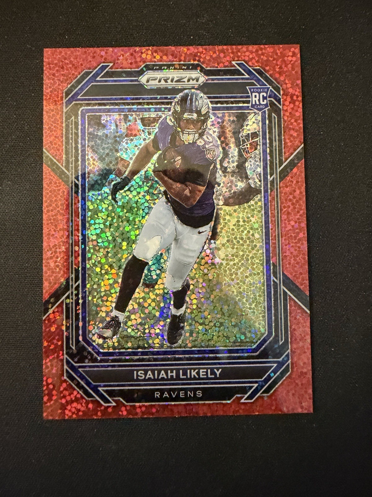 Isaiah Likely 2022 Panini Prizm #363 Rookie Red Sparkle RC SSP Ravens Giants