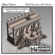 [Inf. Ed.] 28mm City Walls | Fantasy Elven Terrain | Warhammer AoS D&D Old World