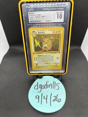 Raichu (1st Edition) graded CGC 10 for sale on eBay