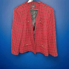 JM Studio by John Meyer Women's 20W Red/Black Lined Blazer 