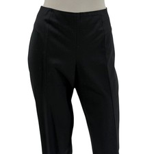Escada Black Wool Flared Trousers with Split Hem Size 42