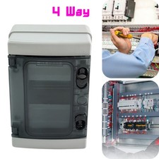 4 Way Consumer Unit Enclosure RCD MCB RCB IP65 Weatherproof Electrical Fuse Box