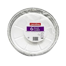 6 x Round 8.5" Flan Cases 215mm x 24mm Deep Baking Flans Tarts