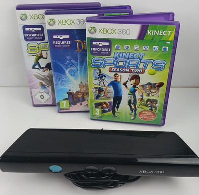 Xbox 360 Kinect Sensor mit 3 Spielen   Kinect Sports, Season Two & Disneyland