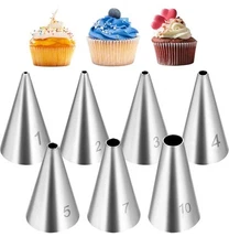 7 Pcs Round Hole Piping Tips Set Russian Piping Nozzles Set
