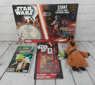 Star Wars Lot Coloring & Activity Book, Yoda PlayPack, 4 pc Study Set, & Jawa