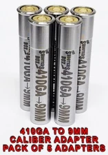 410GA to 9MM Luger Caliber Adapter - Reducer - Stainless Set of 5 -Free Shipping