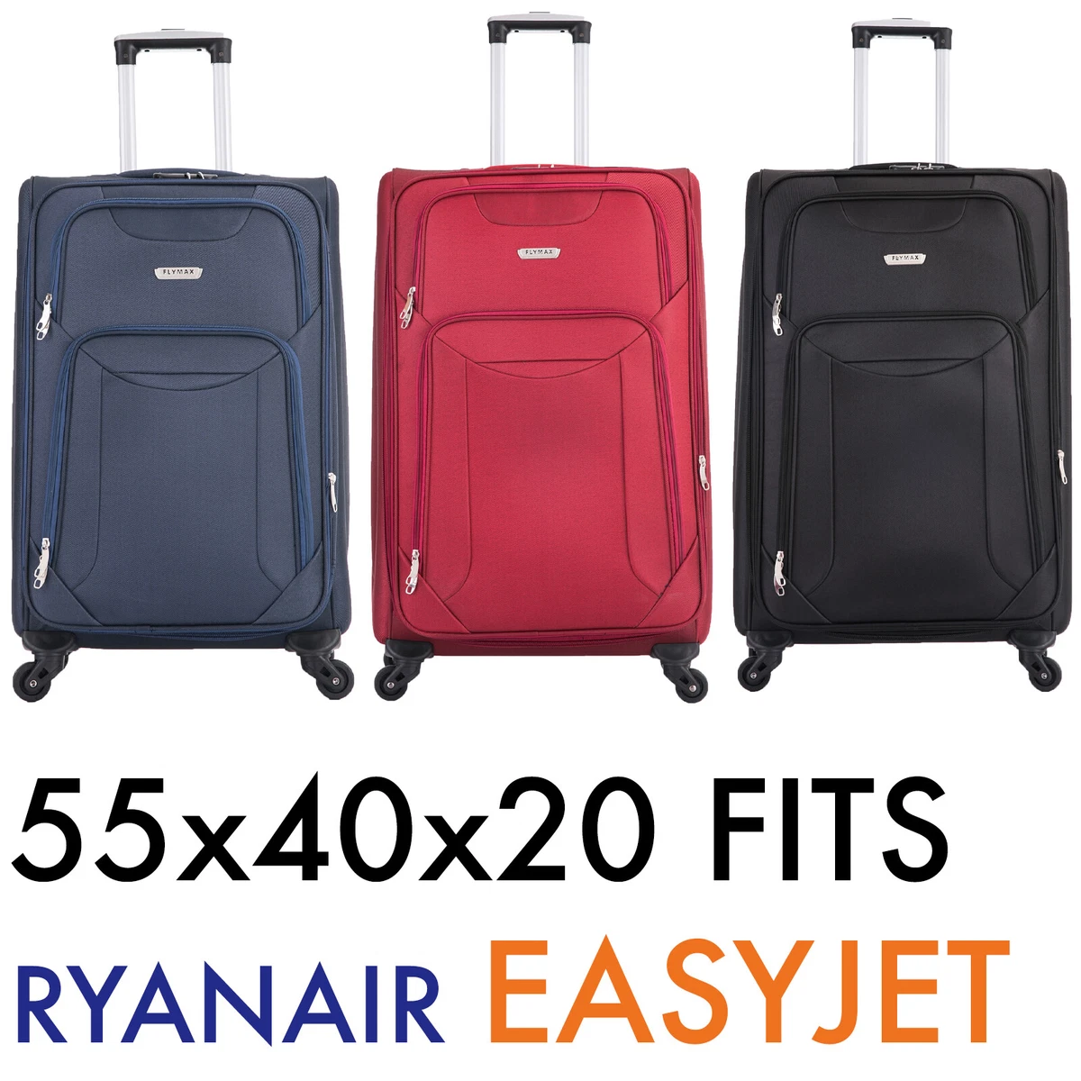 Borsa a mano bagaglio a mano 4 ruote valigia Ryanair Easyjet 55x40x20  custodia 5