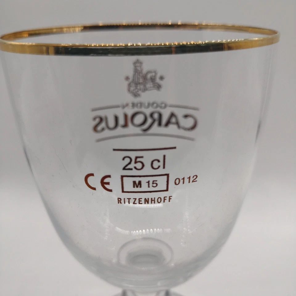 Gouden Carolus Borde Dorado Ritzenhoff Cristal Tallo Vasos de Cerveza 0.25L Lote de 2 Foto 3 de 4