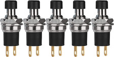 5 Pcs SPST Latching ON/OFF Push Button Switch Self-Locking AC 250V 3A Black