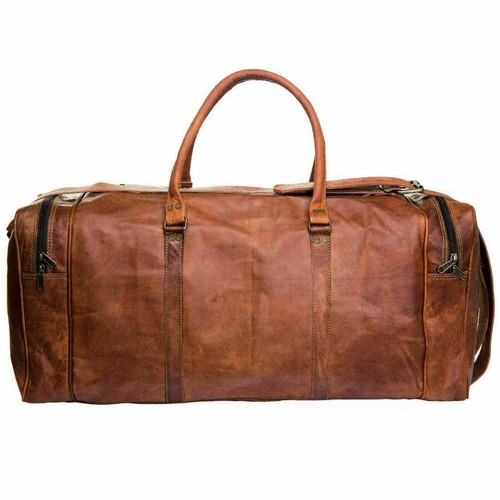 Tasche Leder Reise Fitnessstudio echtes Gepäck Seesack Vintage Wochenende See... - Bild 3 von 10