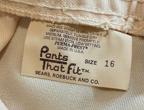 NEW SEARS Perma-Prest Pants That Fit Womans Size 16 Yellow Pants VTG 70s Style - Picture 4 of 5