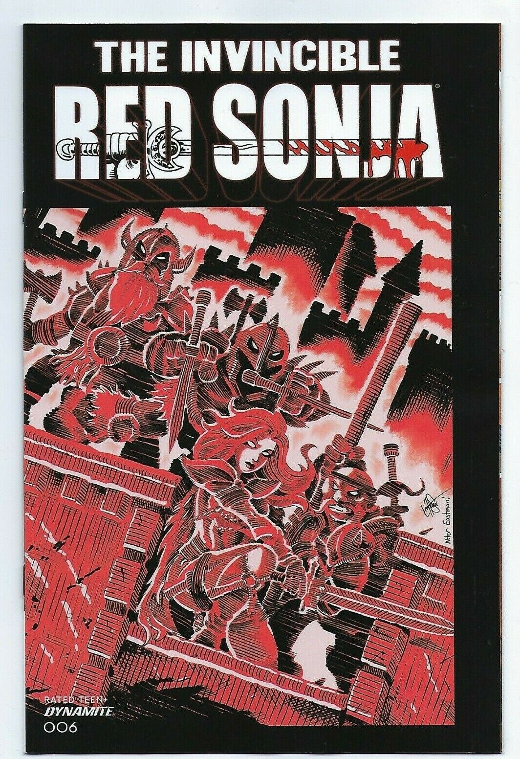 Dynamite Entertainment THE INVINCIBLE RED SONJA #6 first print TMNT homage cover