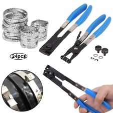 24X CV Boot + 2X Clips Kit Stainless Steel CV Joint Crimp Clamp Pliers