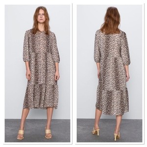 leopard midi dress zara
