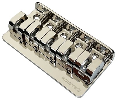 Babicz FCH5 5-String Bass Bridge, 5-Hole Mount NICKEL PLATED  FCH5NK