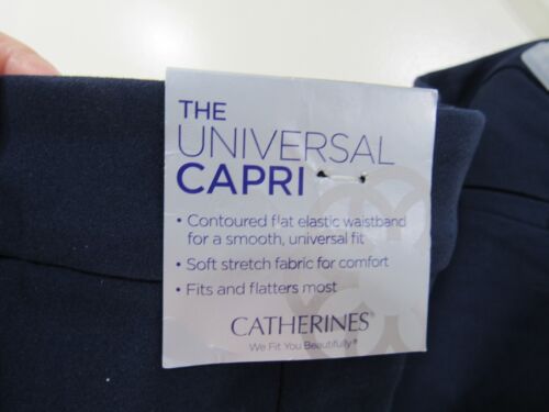 New Catherine Universal Capri Size 26WP Blue Flat Elastic Waist Button Zipper - Picture 3 of 4