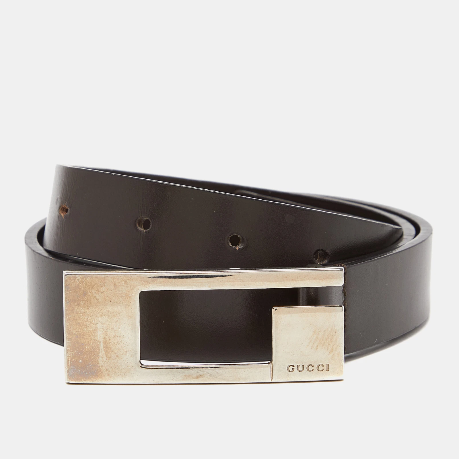 Ceinture taille boucle en cuir marron Gucci 75 cm