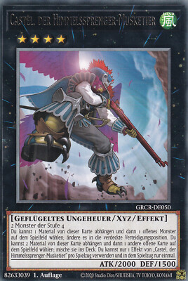 Yu-Gi-Oh GRCR-DE050 Castel Der Himmelssprenger Musketier 1 Aufl. Rare NM