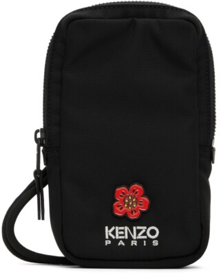 NWT NEW Kenzo Crest Black phone Pouch Bag $230+
