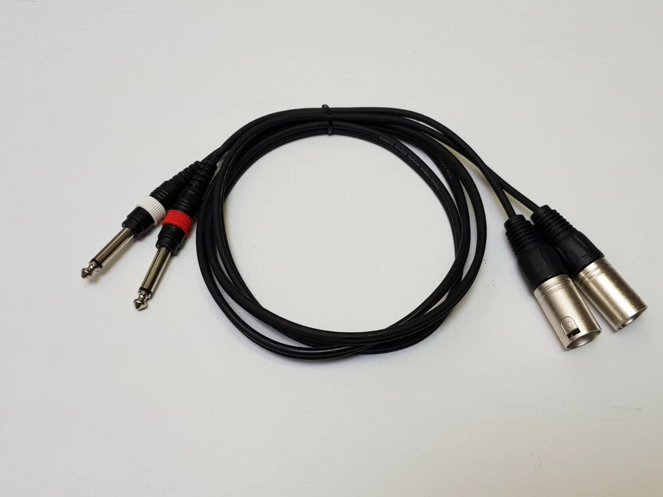 ADAPTER KABEL 2x  Klinke 6,3mm auf 2x XLR male 1,5m Verstärker Mischpult  NEU - Bild 4 von 4