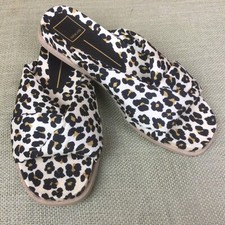 DOLCE VITA Lounge Slippers Slip On Slides Sandals Leopard Print Size 8M