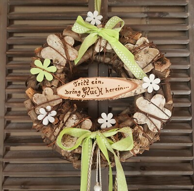 Türkranz frühling sommer willkommen kranz türrdeko holzkranz landhaus natur 25cm