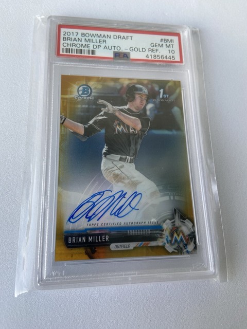 👉Brian Miller 2017 1st BC Draft On-Card GOLD RC Auto! 5/50! PSA10! POP 1! 🤯 🔥