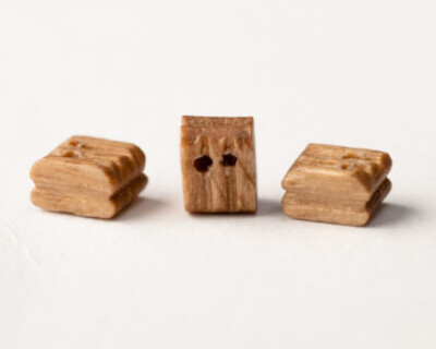 Kreativity World BOZ2NOCE6MM Blöcke IN Walnuss 2 Loch (Blocks Double) 6 MM 10 St
