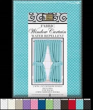 MOSAIC RUFFLED WINDOW CURTAIN WITH TIEBACKS & TIEBACK HOOKS 72" WIDE X 54" LONG 