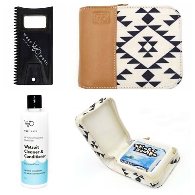 Surf Wax Deluxe Kit w/ Case, Wetsuit Cleaner, Wax Comb Fin Key *Best Surfer Gift
