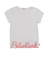 Image of Billieblush Girls Short Sleeve Embroidered Logo Hem T Shirt White Age 8 Years