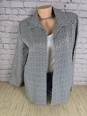 Tudor Court Women s L Jacket Blazer Style Business Black White Large NEW