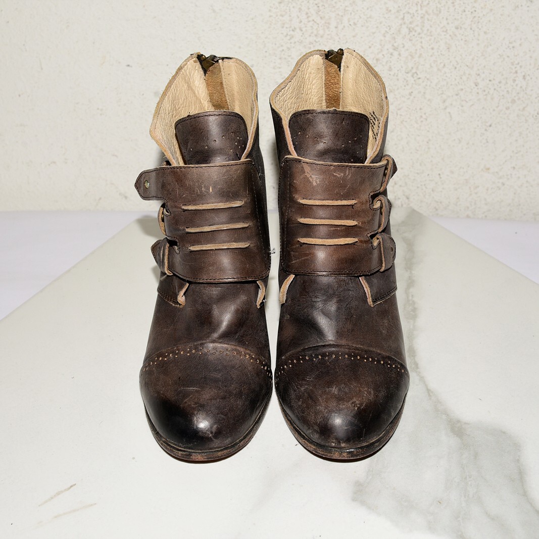 Freebird By Steven Malbec Ankle Bootie Zipper Buckle Leather Boot 8 Freebird By Steven Malbec Ankle Bootie Zipper Leather Boot  main image 2