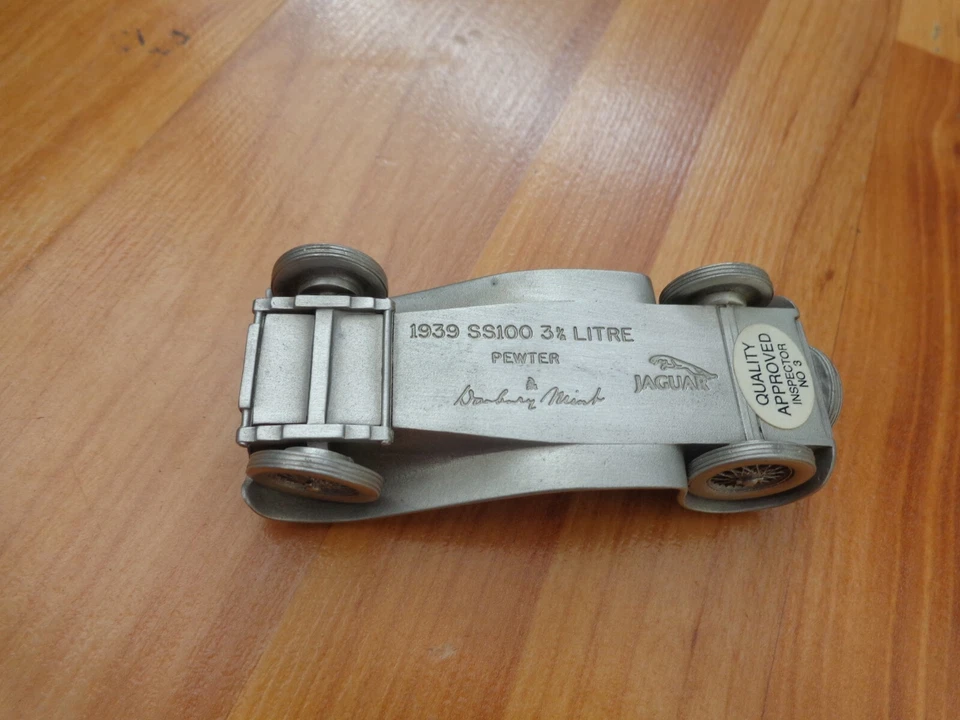 Danbury Mint 1/43 Classico 1939 Jaguar SS100 3.5 Litro Peltro Modello Auto - Immagine 3 di 3